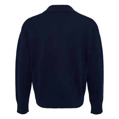 Ami Alexandre Mattiussi Cardigan With Contrasted Ami D In Blue