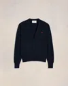 Ami Alexandre Mattiussi Ami Paris Ami De Coeur Cardigan In Night Blue