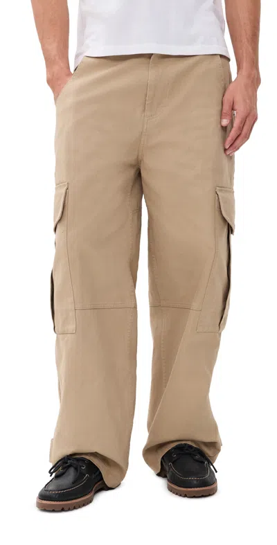 Ami Alexandre Mattiussi Cargo Baggy Trousers Beige Mastic In Neutral
