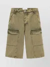 Ami Alexandre Mattiussi Green Cotton Wide Fit Cargo Bermuda Short Green