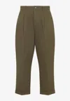 Ami Alexandre Mattiussi Oversized Carrot Trousers Cuffed Hem In Green