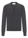 Ami Alexandre Mattiussi Ami Cashmere V-neck Cardigan In Gray