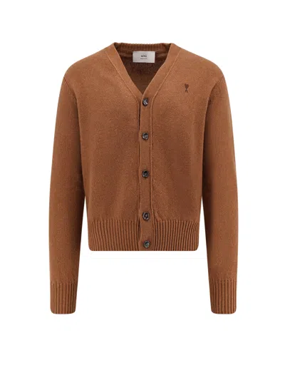 Ami Alexandre Mattiussi Cashmere Cardigan In Brown