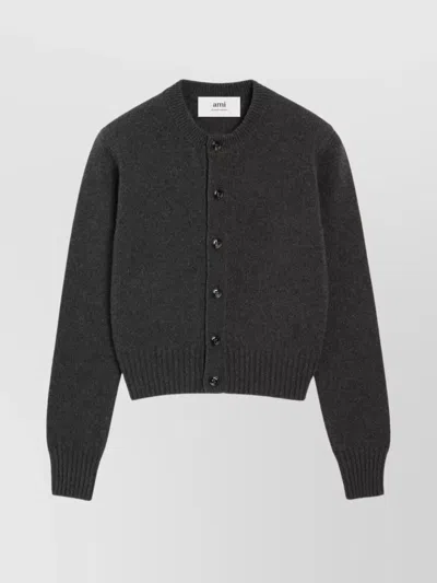 AMI ALEXANDRE MATTIUSSI CASHMERE CREW NECK CARDIGAN