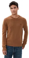 Ami Alexandre Mattiussi Ami De Coeur Sweater In Extrafine Wool And Silk In Brown