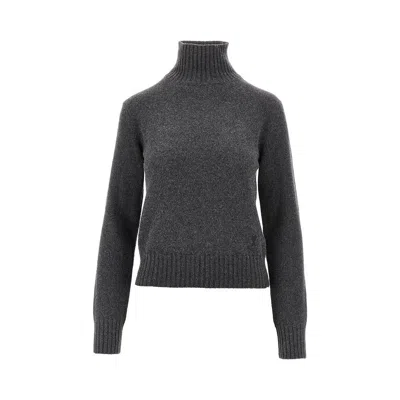 Ami Alexandre Mattiussi Cashmere Standing Collar Sweater In Gray