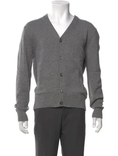 Pre-owned Ami Alexandre Mattiussi Cashmere V-neck Cardigan In Gray
