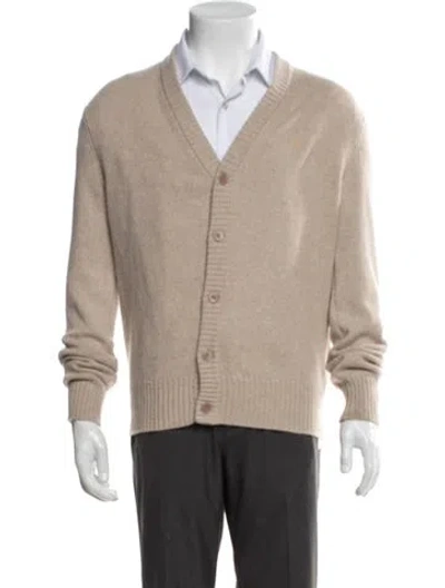 Pre-owned Ami Alexandre Mattiussi Cashmere V-neck Cardigan In Neutrals