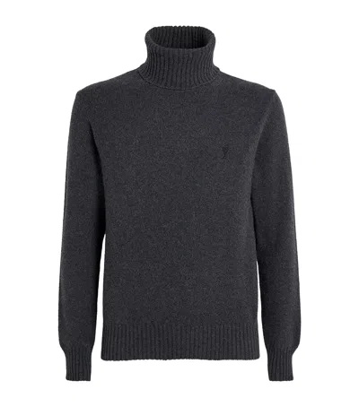 Ami Alexandre Mattiussi Cashmere-wool Ami De Coeur Rollneck Sweater In Black