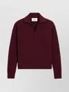 Ami Alexandre Mattiussi Bordeaux Polo Shirt With Woven Design In Wool Woman In Red