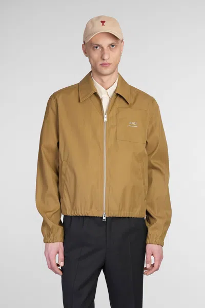 AMI ALEXANDRE MATTIUSSI CASUAL JACKET IN BEIGE POLYAMIDE