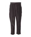 Ami Alexandre Mattiussi Textured Velvet Effect Trousers With 5 Pockets In Brown