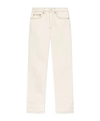 Ami Alexandre Mattiussi Casual Pants With Belt Loops In Cream