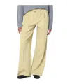 Ami Alexandre Mattiussi Wide Lime-coloured Wool Trousers In Neutral