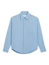 Ami Alexandre Mattiussi Long-sleeve Cotton Shirt In Blue
