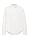 Ami Alexandre Mattiussi Tonal Ami De Coeur Shirt In Cotton Poplin In White