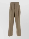 Ami Alexandre Mattiussi Ami Woman Dove Grey Wool Pant In Brown