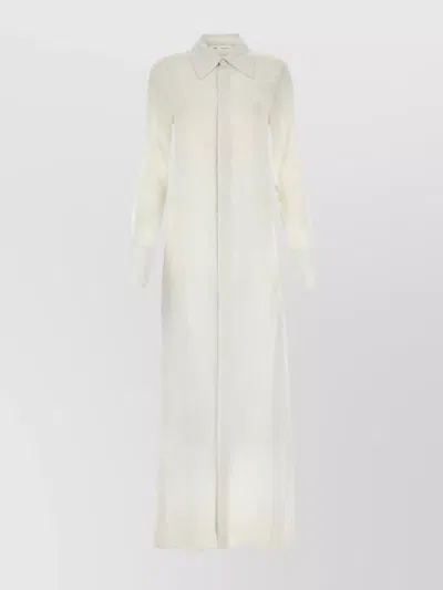 Ami Alexandre Mattiussi Chalk Crepe Shirt Dress In White