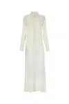 AMI ALEXANDRE MATTIUSSI CHALK CREPE SHIRT DRESS