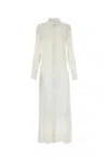 Ami Alexandre Mattiussi Ami Paris Chalk Crepe Shirt Dress In White