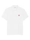 Ami Alexandre Mattiussi White Logo Embroidery Polo Shirt In White