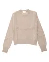 Ami Alexandre Mattiussi Ami Champagne Sweater With Classic Crew Neckline In Neutral