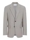 Ami Alexandre Mattiussi Light Taupe Virgin Wool Two Buttons Jacket In Gray