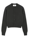 Ami Alexandre Mattiussi Embroidered Cashmere And Wool-blend Cardigan In Gray