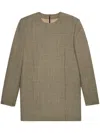 Ami Alexandre Mattiussi Check-print Long-sleeve Minidress In Neutrals