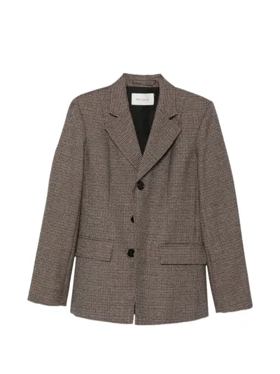 Ami Alexandre Mattiussi Check Single-breasted Coat In Brown