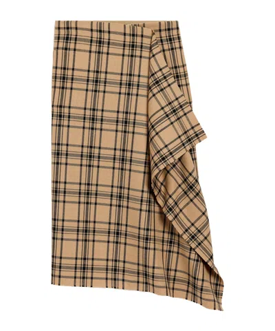 AMI ALEXANDRE MATTIUSSI CHECK WRAP SKIRT