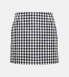 Ami Alexandre Mattiussi Houndstooth-pattern High-waisted Miniskirt In Nautic Blue