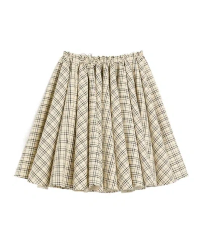 Ami Alexandre Mattiussi Checked Skirt In Nude