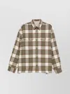 Ami Alexandre Mattiussi Checked Wool Overshirt Featuring Buttoned Cuffs In Brown