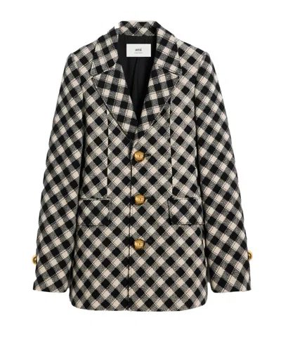 Ami Alexandre Mattiussi Check-pattern Jacket In Black