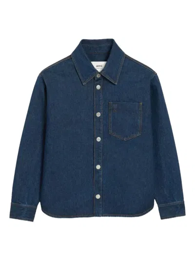 AMI ALEXANDRE MATTIUSSI CHEST-POCKET DENIM SHIRT
