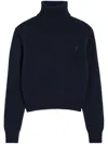 Ami Alexandre Mattiussi High Neck Sweater In Navy