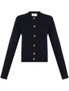 Ami Alexandre Mattiussi Chic Women's Cardigan With Elegant Golden Buttons In Bleumarine