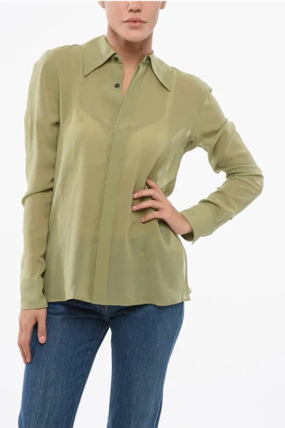 Ami Alexandre Mattiussi Chiffon Shirt With Hidden Placket