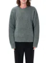 Ami Alexandre Mattiussi Chunky Hair Mohair Sweater In Green