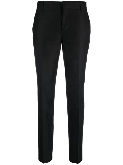Ami Alexandre Mattiussi Ami Paris Concealed Front Fastened Tapered Trousers In Black
