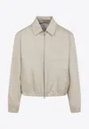 Ami Alexandre Mattiussi Ami Paris De Coeur Logo Bomber Jacket In Beige