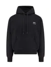 Ami Alexandre Mattiussi Classic Black Hoodie With Relaxed Fit And Embroidered Logo In Black