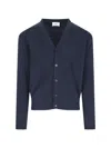 Ami Alexandre Mattiussi Ami Classic Blue Cashmere V-neck Cardigan