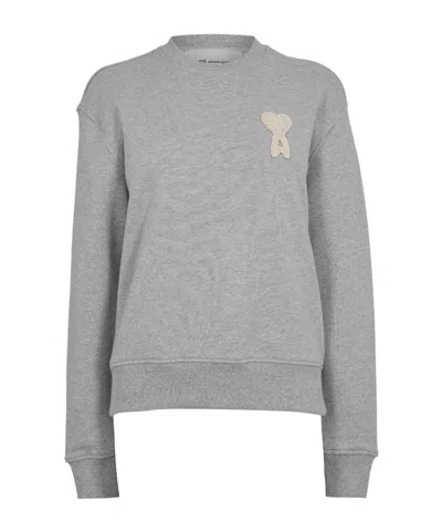 Ami Alexandre Mattiussi Classic Crew Neck Knit Sweater In Gray