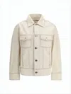 Ami Alexandre Mattiussi Classic Denim Jacket With Structured Silhouette In Neutral