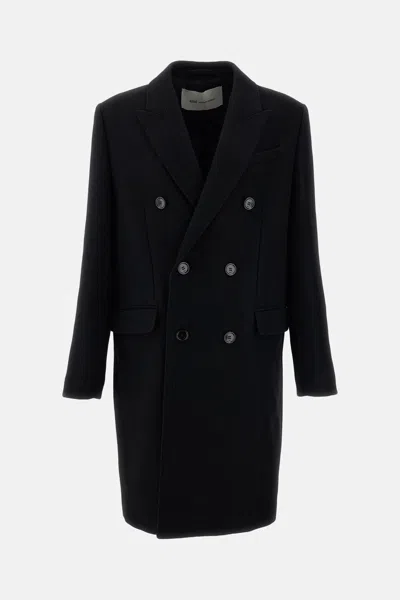 Ami Alexandre Mattiussi Classic Double-breasted Coat In Black