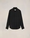 Ami Alexandre Mattiussi Virgin Wool-blend Shirt In Black