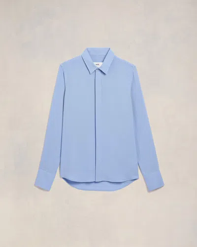 Ami Alexandre Mattiussi Classic Fit Shirt Ami De Coeur Back Blue Unisex In Cashmere Blue