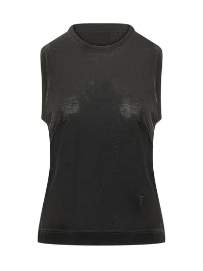 Ami Alexandre Mattiussi Classic Giro Neck Tank Top In Noir